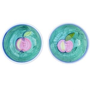 2 X Caleca Frutta apple 5” all purpose hand painted bowls